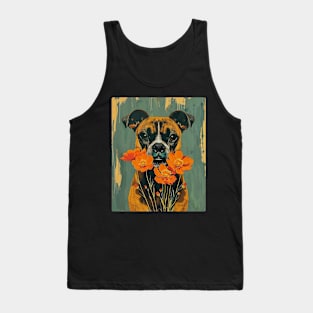 Boxer Dog Flowers Photo Art Design For Dog Onwer Tank Top